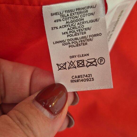 Loft Women Size 2 Tweed Double Breasted Coral Red Blazer - Picture 10 of 10